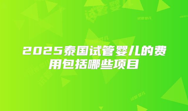 2025泰国试管婴儿的费用包括哪些项目