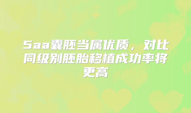 5aa囊胚当属优质，对比同级别胚胎移植成功率将更高