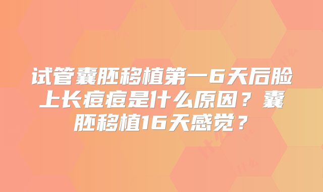 试管囊胚移植第一6天后脸上长痘痘是什么原因？囊胚移植16天感觉？