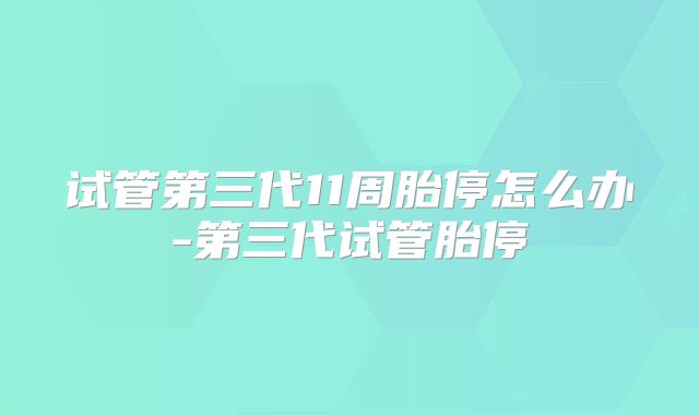 试管第三代11周胎停怎么办-第三代试管胎停