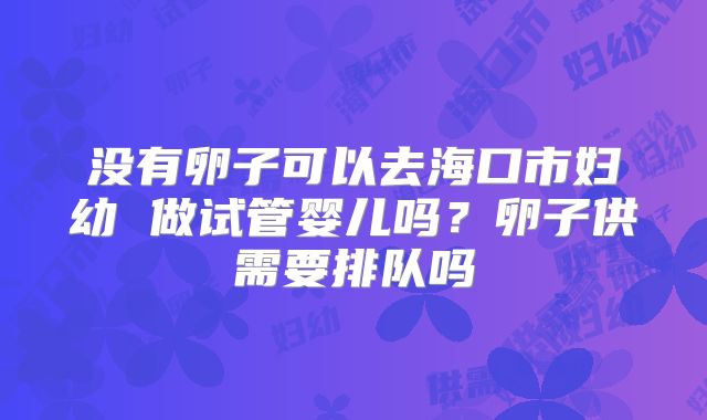 没有卵子可以去海口市妇幼 做试管婴儿吗？卵子供需要排队吗