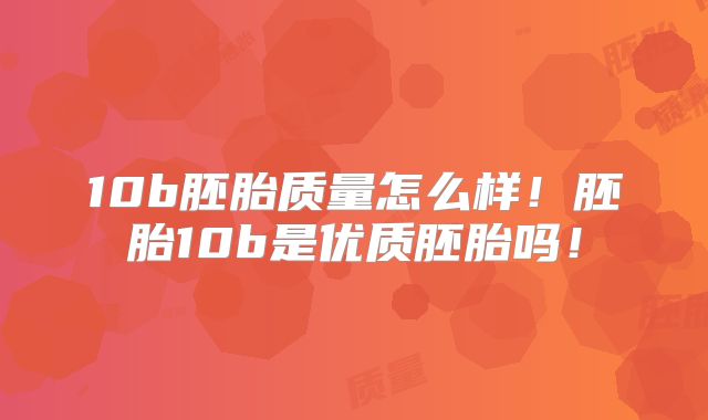 10b胚胎质量怎么样!胚胎10b是优质胚胎吗!