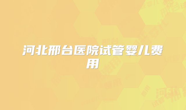 河北邢台医院试管婴儿费用
