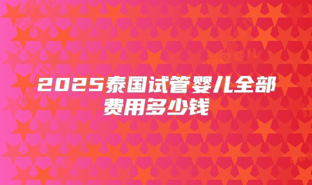 2025泰国试管婴儿全部费用多少钱