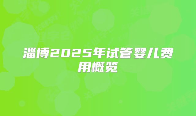 淄博2025年试管婴儿费用概览