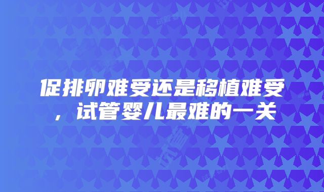 促排卵难受还是移植难受,试管婴儿最难的一关