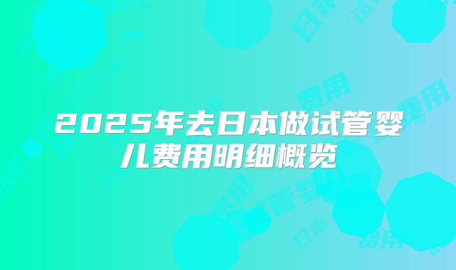 2025年去日本做试管婴儿费用明细概览