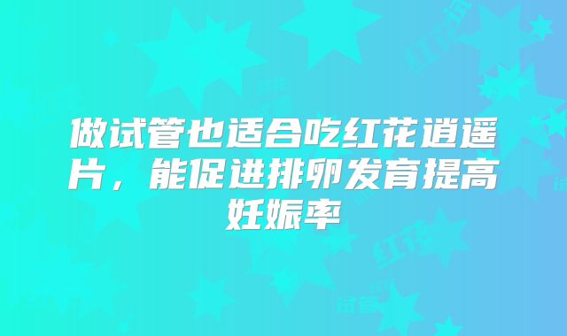 做试管也适合吃红花逍遥片，能促进排卵发育提高妊娠率