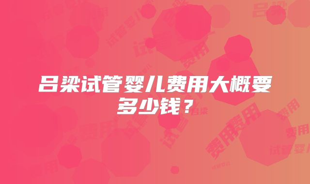 吕梁试管婴儿费用大概要多少钱？