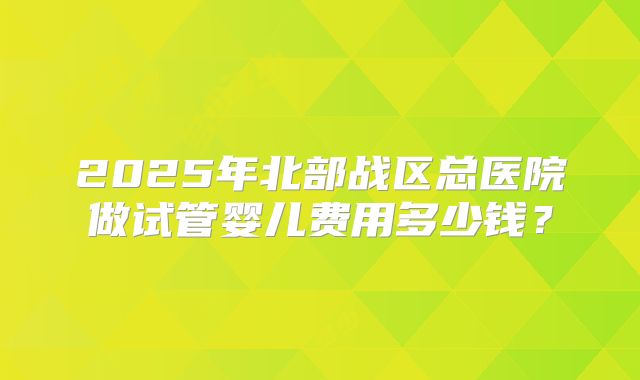 2025年北部战区总医院做试管婴儿费用多少钱？