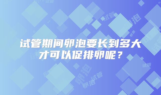 试管期间卵泡要长到多大才可以促排卵呢？