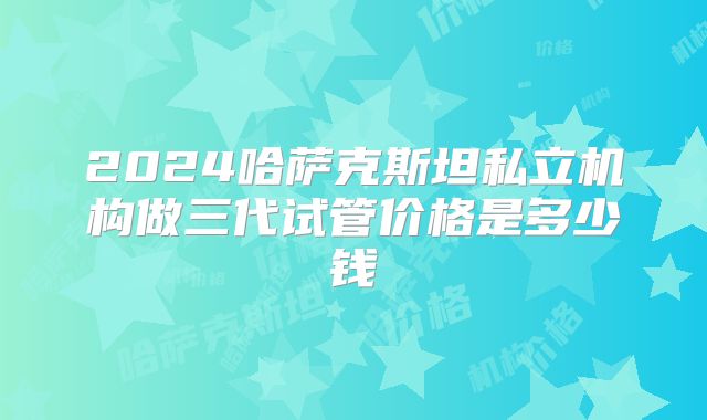 2024哈萨克斯坦私立机构做三代试管价格是多少钱