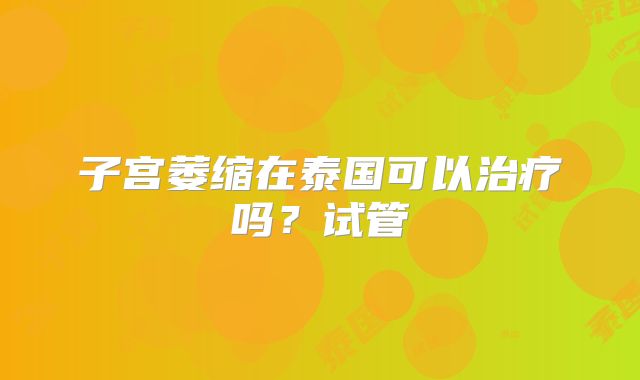 子宫萎缩在泰国可以治疗吗？试管