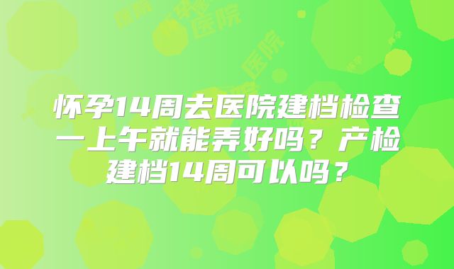 怀孕14周去医院建档检查一上午就能弄好吗?产检建档14周可以吗?