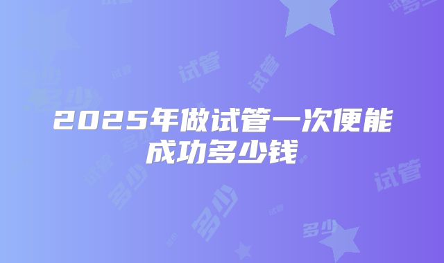 2025年做试管一次便能成功多少钱