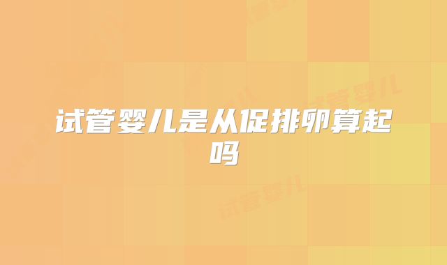 试管婴儿是从促排卵算起吗