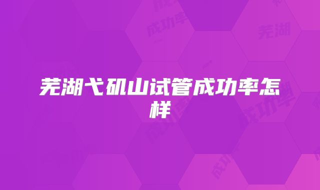 芜湖弋矶山试管成功率怎样
