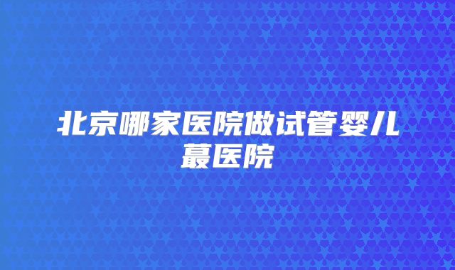 北京哪家医院做试管婴儿蕞医院