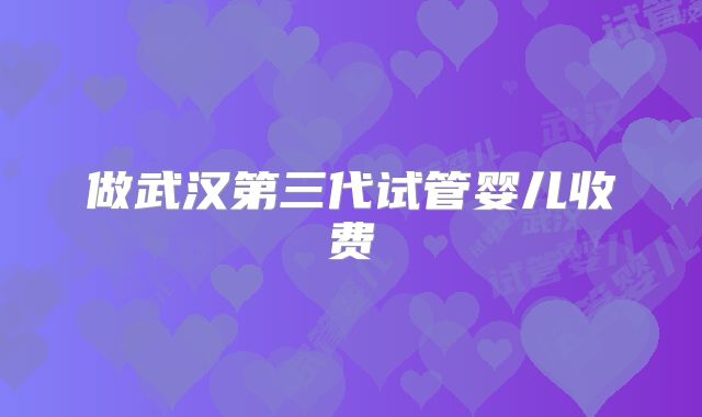 做武汉第三代试管婴儿收费