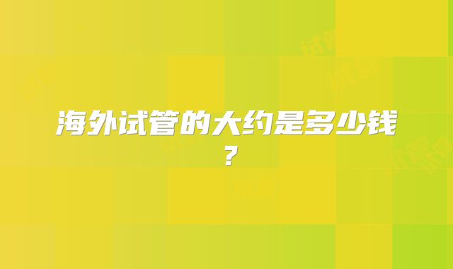海外试管的大约是多少钱？