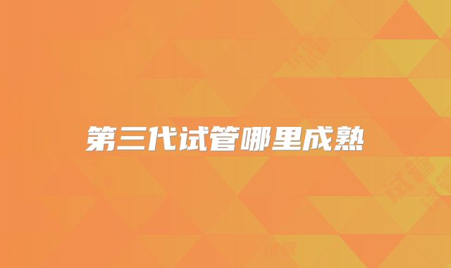 第三代试管哪里成熟