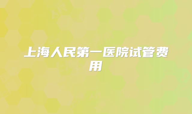上海人民第一医院试管费用