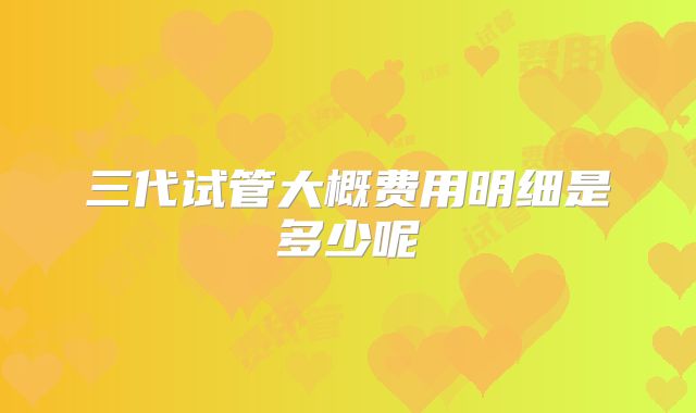 三代试管大概费用明细是多少呢