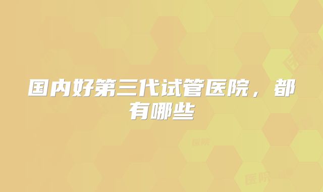 国内好第三代试管医院，都有哪些