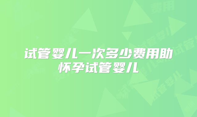 试管婴儿一次多少费用助怀孕试管婴儿