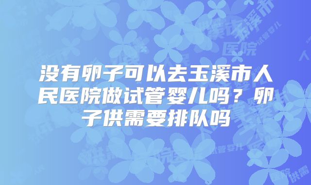 没有卵子可以去玉溪市人民医院做试管婴儿吗?卵子供需要排队吗