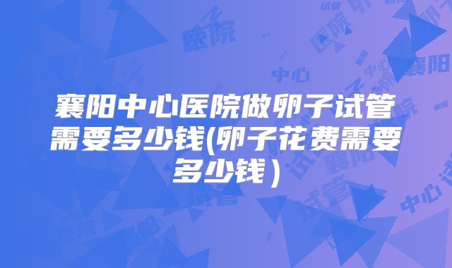 襄阳中心医院做卵子试管需要多少钱(卵子花费需要多少钱)