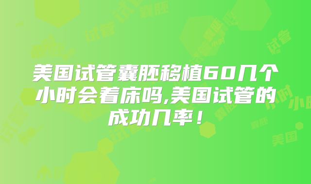 美国试管囊胚移植60几个小时会着床吗,美国试管的成功几率！