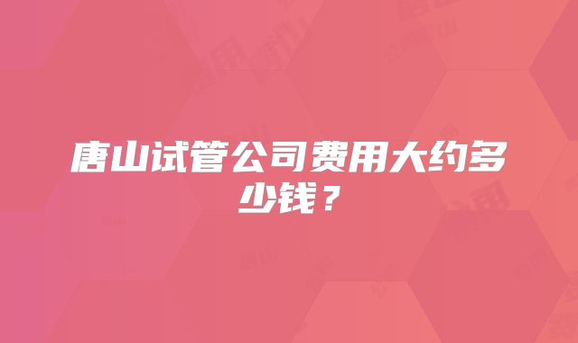 唐山试管公司费用大约多少钱?