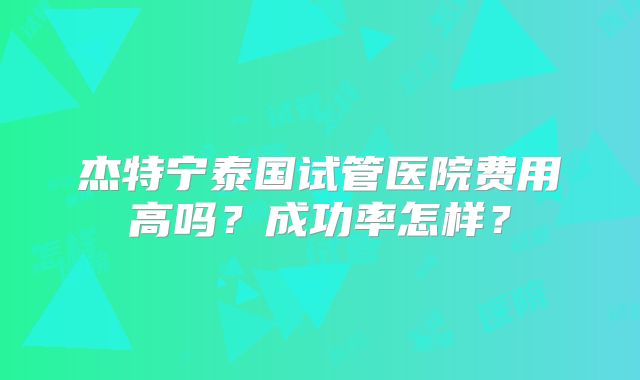 杰特宁泰国试管医院费用高吗？成功率怎样？