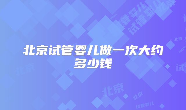 北京试管婴儿做一次大约多少钱