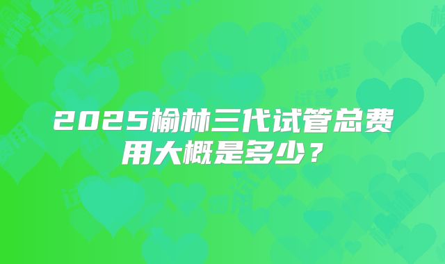 2025榆林三代试管总费用大概是多少?