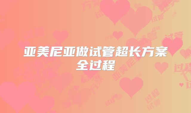 亚美尼亚做试管超长方案全过程
