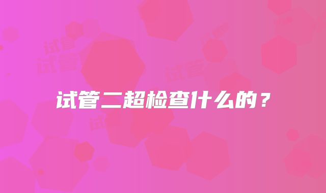 试管二超检查什么的？