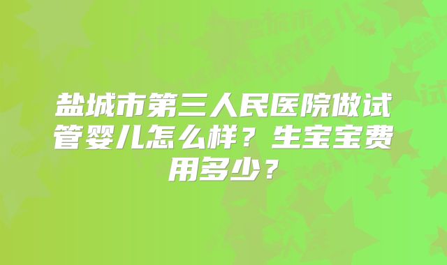 盐城市第三人民医院做试管婴儿怎么样？生宝宝费用多少？