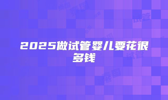 2025做试管婴儿要花很多钱