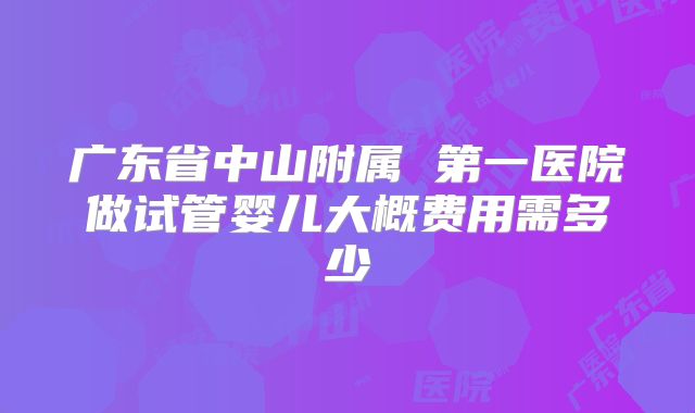广东省中山附属 第一医院做试管婴儿大概费用需多少