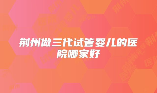 荆州做三代试管婴儿的医院哪家好