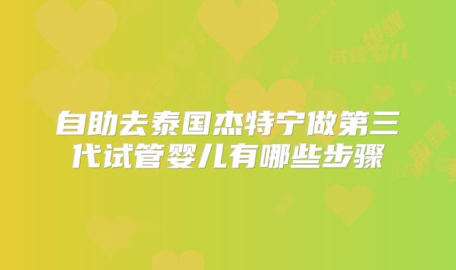 自助去泰国杰特宁做第三代试管婴儿有哪些步骤