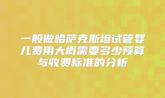 一般做哈萨克斯坦试管婴儿费用大概需要多少预算与收费标准的分析