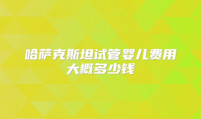 哈萨克斯坦试管婴儿费用大概多少钱