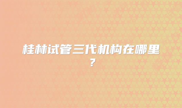 桂林试管三代机构在哪里？