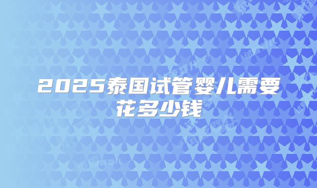 2025泰国试管婴儿需要花多少钱
