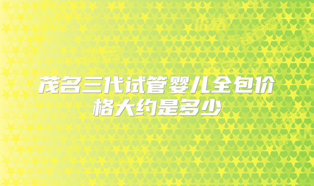 茂名三代试管婴儿全包价格大约是多少