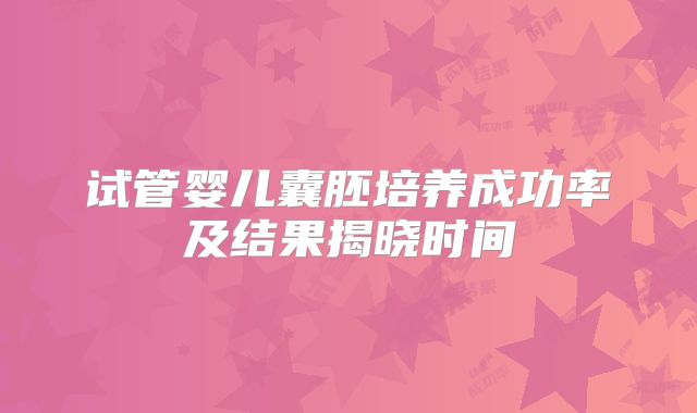 试管婴儿囊胚培养成功率及结果揭晓时间
