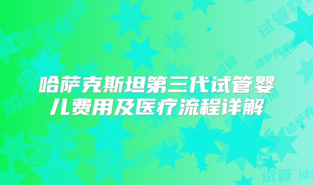 哈萨克斯坦第三代试管婴儿费用及医疗流程详解